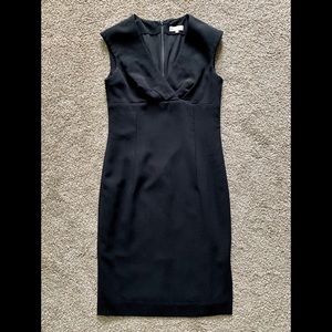 Classic Black Sleeveless V Sheath Dress